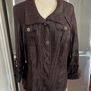 Notations Shimmering Chocolate Trench Coat